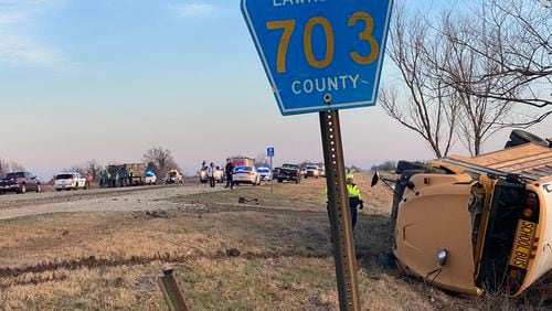 A school bus and a dump truck collided Tuesday on a state highway in northeast Arkansas. No fatalities were reported in the crash near Hoxie.