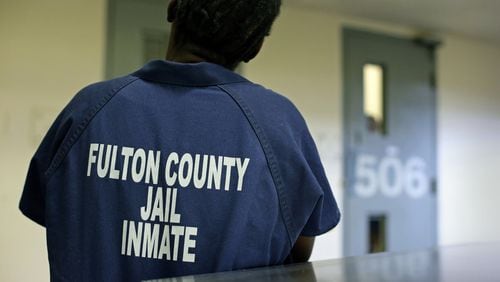 June 6, 2013 - Atlanta, Ga: A female inmate is shown inside the 500 Zone at the Fulton County Jail Thursday afternoon in Atlanta, Ga., June 6, 2013. JASON GETZ / JGETZ@AJC.COM