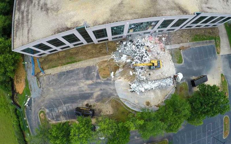 Here’s an overhead view of Johns Creek’s new muncipal building during construction. (Courtesy of city of Johns Creek)