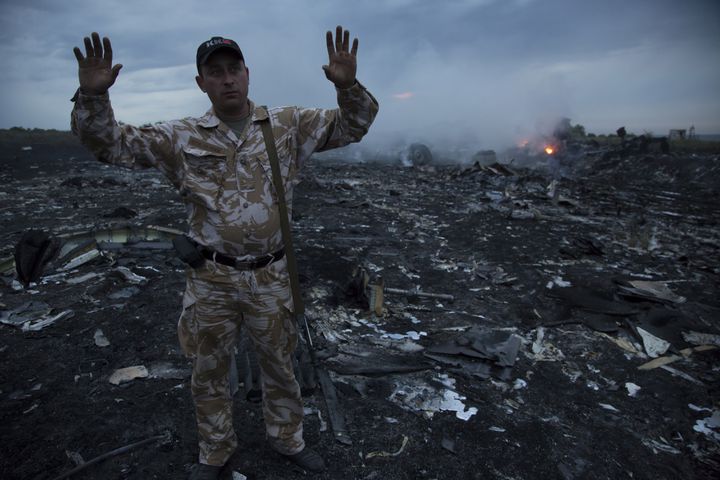 Reported wreckage of the Malaysian airliner