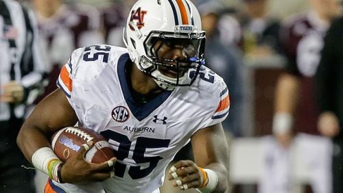Auburn running back Peyton Barber (5-11, 225 pounds), from Alpharetta (Milton High School), started his redshirt sophomore season as the third-team back. He rushed for 1,017 yards, including five games of 100-plus yards, to become the eighth Auburn player in the last seven seasons to eclipse 1,000 yards on the ground.