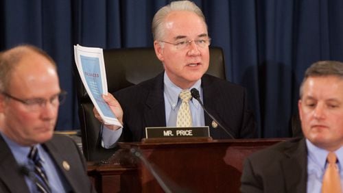 Rep. Tom Price, R-Ga., on Capitol Hill in 2015. Allison Shelley/Getty Images Rep. Tom Price, R-Roswell, at a House Budget Committee hearing in 2015. Allison Shelley/Getty Images