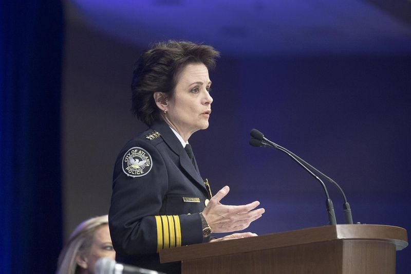 Atlanta Police Chief Erika Shields at the Georgia World Congress Center in Atlanta on January 30, 2019. 