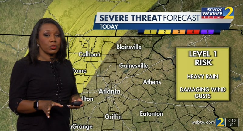 Channel 2 Action News meteorologist Eboni Deon said northwest Georgia is at risk of severe weather Thursday.