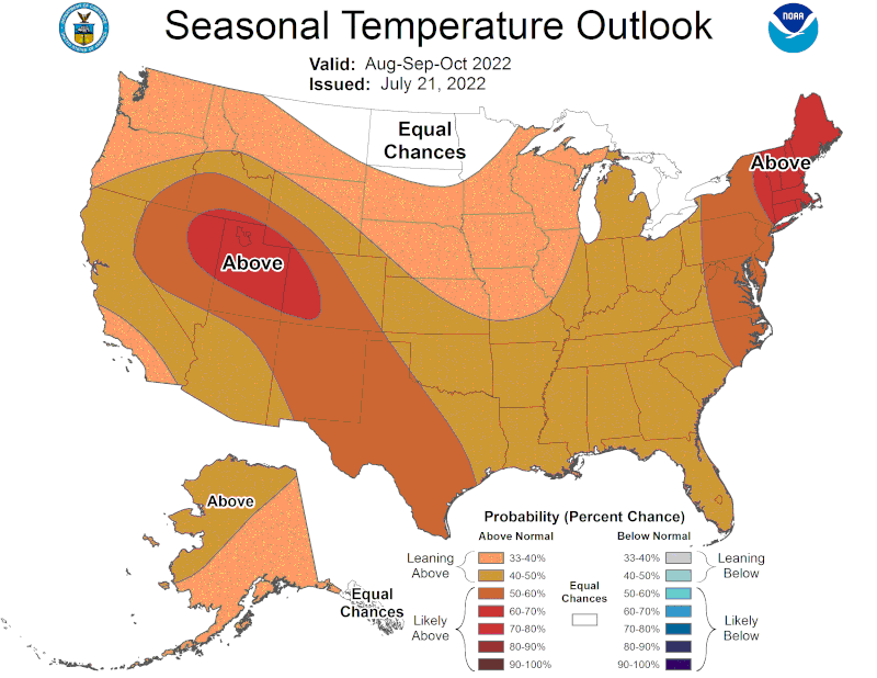 New projections from NOAA call for above average temperatures across Georgia for the next three months.
