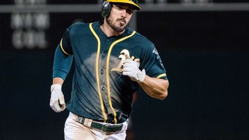 Outfielder Matt Joyce  played with the Oakland A’s the past two seasons.