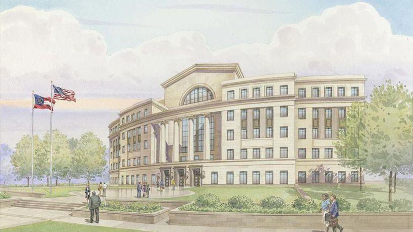 An artist rendering of the new judicial complex to be built across the street from the Georgia Capitol.