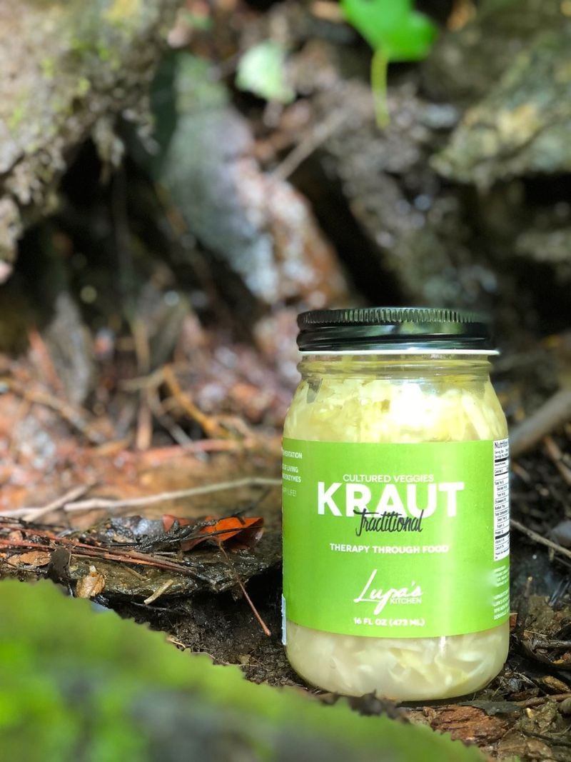 Each batch of Lupa’s Kitchen sauerkraut is made by hand, from the slicing to the pressing to putting it up in jars. It’s not processed, so it must be kept refrigerated. CONTRIBUTED BY LUPA’S KITCHEN