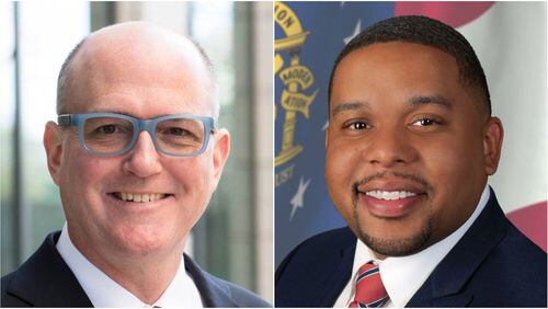 Richard Keatley, left, and Fred Quinn are running for labor commissioner in the May 22 Democratic primary. The winner will face the incumbent, Mark Butler, in November’s general election.