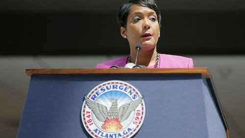 Mayor Keisha Lance Bottoms proposed a long-term solution late      Thursday to a crisis with the city-run Housing Opportunities for      Persons With AIDS program. Some 250 clients are being evicted over      unpaid housing subsidies. Bob Andres bandres@ajc.com