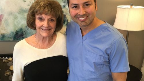 Jean Stark, 83, a retiree in Lakewood, Colo., with her surgeon Jack Zamora. Family photo