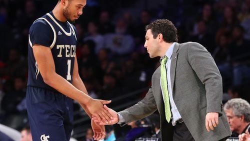 Turns out now this week will be the last that Georgia Tech head coach Josh Pastner and senior James Banks will share court time.  (Curtis Compton/ccompton@ajc.com)
