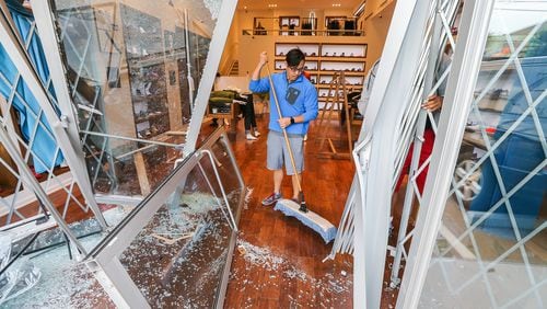 Burlgars early Wednesday left the A Ma Maniere menswear store in shambles. JOHN SPINK / JSPINK@AJC.COM
