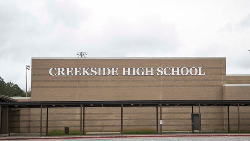 03/10/2020 — Fairburn, Georgia —The exterior of Creekside High School, located at 7405 Herndon Road, in Fairburn, Tuesday, March 10, 2020. (ALYSSA POINTER/ALYSSA.POINTER@AJC.COM)