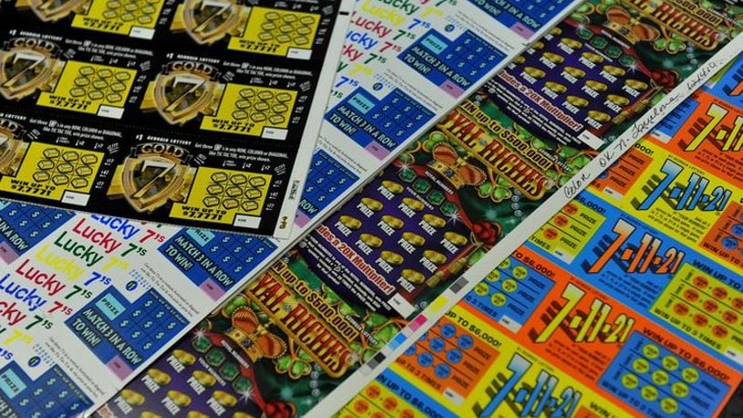 Scratch-off lottery tickets at Scientific Games in Alpharetta. PHOTO: Brant Sanderlin / bsanderlin@ajc.com