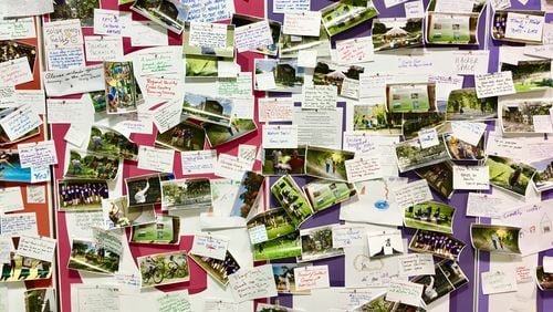 Just a sampling of 3 by 5 cards and photos tacked to a series of bulletin boards with ideas for potential uses of the United Methodist Children’s Home. Decatur had over 400 show up Sunday afternoon for the first of four public input sessions. Bill Banks for the AJC