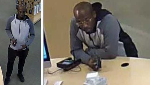 Gwinnett County police say this man stole a MacBook laptop from a Peachtree Corners store after his card was declined several times.