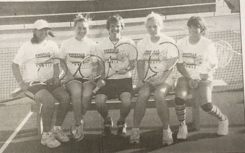 Reality Winner, second from right, sits with members of her tennis team in this photo that ran in 2009 in the Kingsville Record and Bishop News. She was extremely competitive on the court, friends recall.