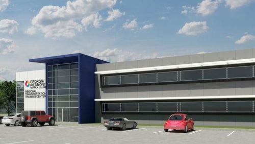 Pond & Company created a rendering of Georgia Piedmont Technical College's planned regional transportation training center in DeKalb County.