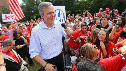 GOP presidential candidate Jeb Bush took in $345,000 in campaign contributions from Georgia between July and September. That topped any other Republican candidate in the third quarter by more than $100,000. Curtis Compton / ccompton@ajc.com