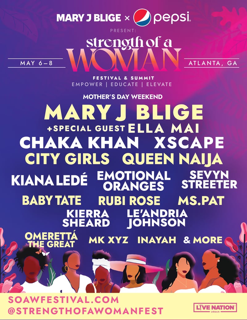 Mary J. Blige's inaugural Strength of a Woman festival to take place in Atlanta May 6-8, 2022.