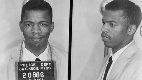 John Lewis refers to his 45 arrests over the decades as "good trouble."  He was inspired as a teenager to become an activist for desegregation after following the Montgomery Bus Boycott and hearing the speeches of Martin Luther King Jr. Lewis began organizing sit-in demonstrations at lunch counters while a student at American Baptist Theological Seminary in Nashville, Tennessee. (This mugshot is from the 1961 Freedom Rides when Lewis was sent to Parchman Penitentiary for using a "white" restroom.)
