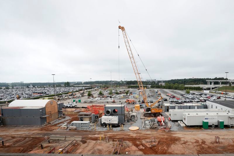 Construction at Hartsfield-Jackson Atlanta International Airport in June 2022. Miguel Martinez / miguel.martinezjimenez@ajc.com