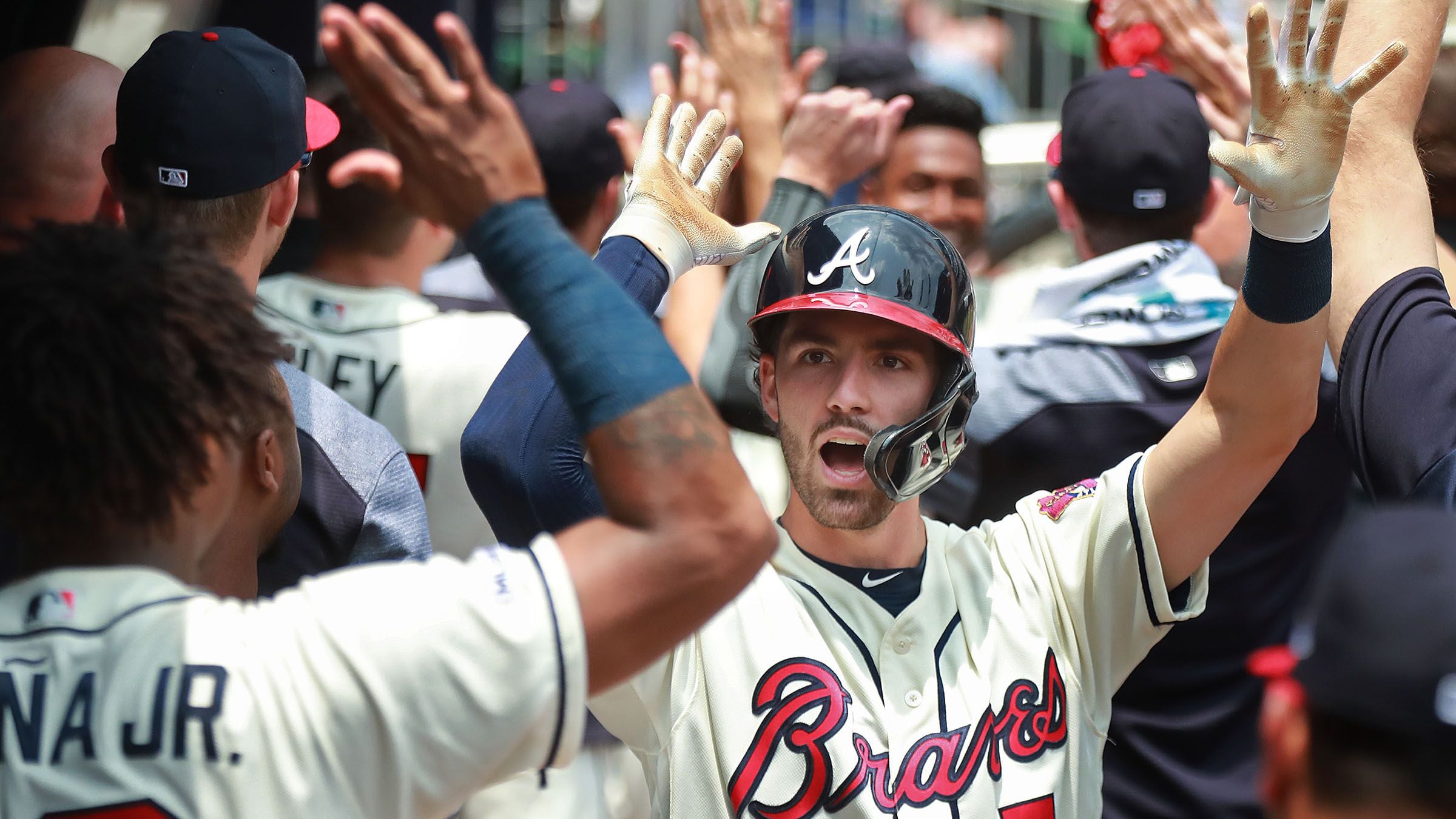 Who is that power hitter wearing Dansby Swanson's jersey?