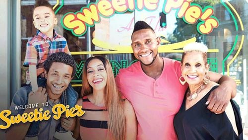 Tim Norman (second from right), starred on the OWN reality show "Welcome to Sweetie Pie's" with his mother, Robbie Montgomery (far right), and several other family members.