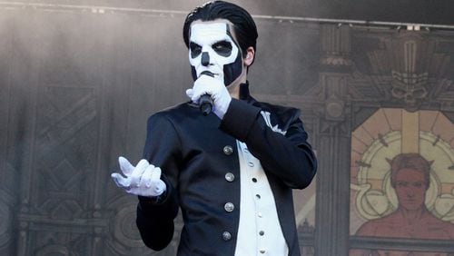 Swedish hard rock band Ghost performed May 13, 2016 at Shaky Knees Music Fest. The bands singer calls himself Papa Emeritus, and the musicians are referred to only as Nameless Ghouls. Photo: Melissa Ruggieri/AJC