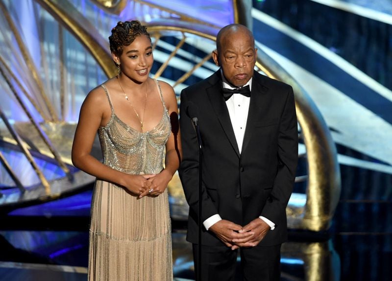 Amandla Stenberg and U.S. Rep. John Lewis speak onstage during the 91st Annual Academy Awards at Dolby Theatre on February 24, 2019, in Hollywood, California. (Photo by Kevin Winter/Getty Images)
