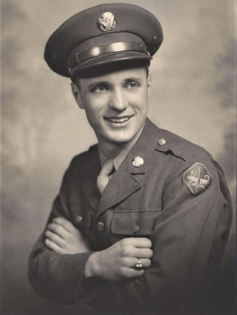 Photo of 19-year-old Walter Dworschak in spring 1944. Dworschak served as an Army rifleman and combat infantryman and fought in the Battle of the Bulge during WWII.