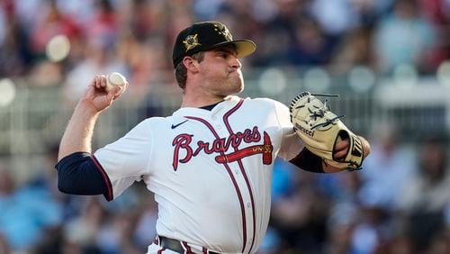 Braves pitcher Bryce Elder (55) delivers in the first inning of a baseball game against the San Diego Padres, Sunday, May 19, 2024, in Atlanta. AP file photo