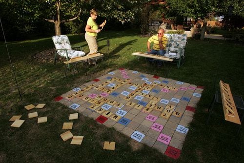 Lawn Scrabble a game you can make, then play