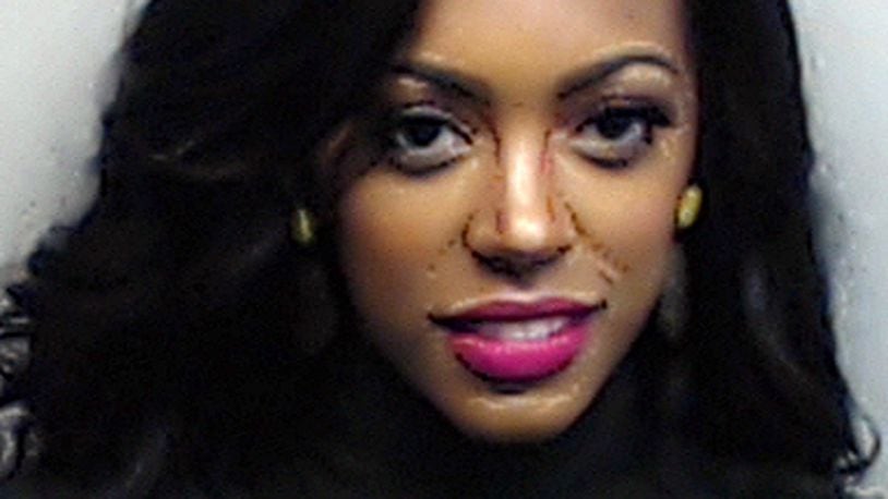 Porsha Williams had time to put on makeup and do her hair for her mug shot since she voluntarily turned herself in for misdemeanor battery. CREDIT: APD
