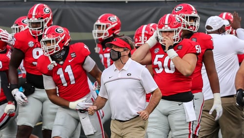 Coach Kirby Smart and the Georgia Bulldogs take the field in Jacksonville Saturday for the big game against the Florida Gators.