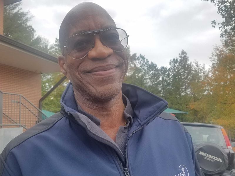 Former Olympian Edwin Moses, 63, casts his ballot in Brookhaven on Tuesday, Nov. 6, 2018.