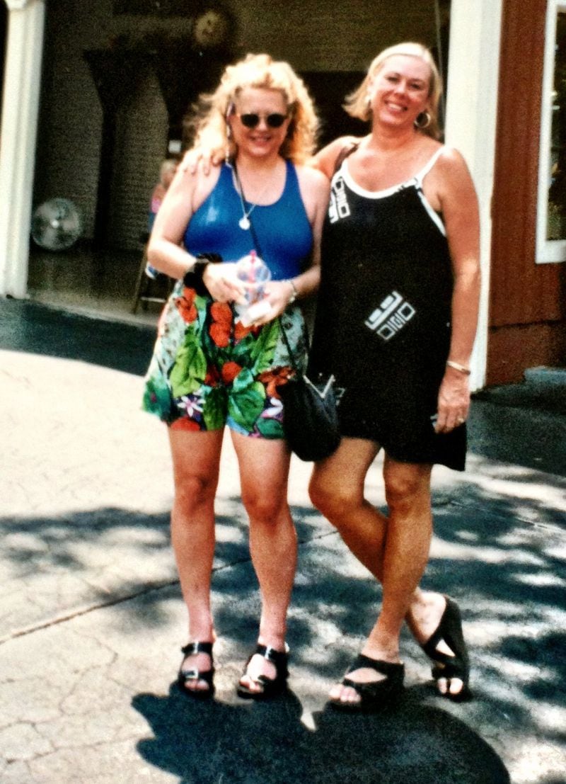 The late Kathy Scruggs, left, and her longtime friend Susan Parke.