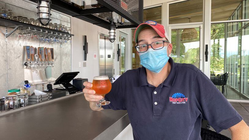 Owner Kraig Torres sits at the rooftop bar in the new Barleygarden at Pinewood Forest in Fayetteville.
CONTRIBUTED BY BOB TOWNSEND
