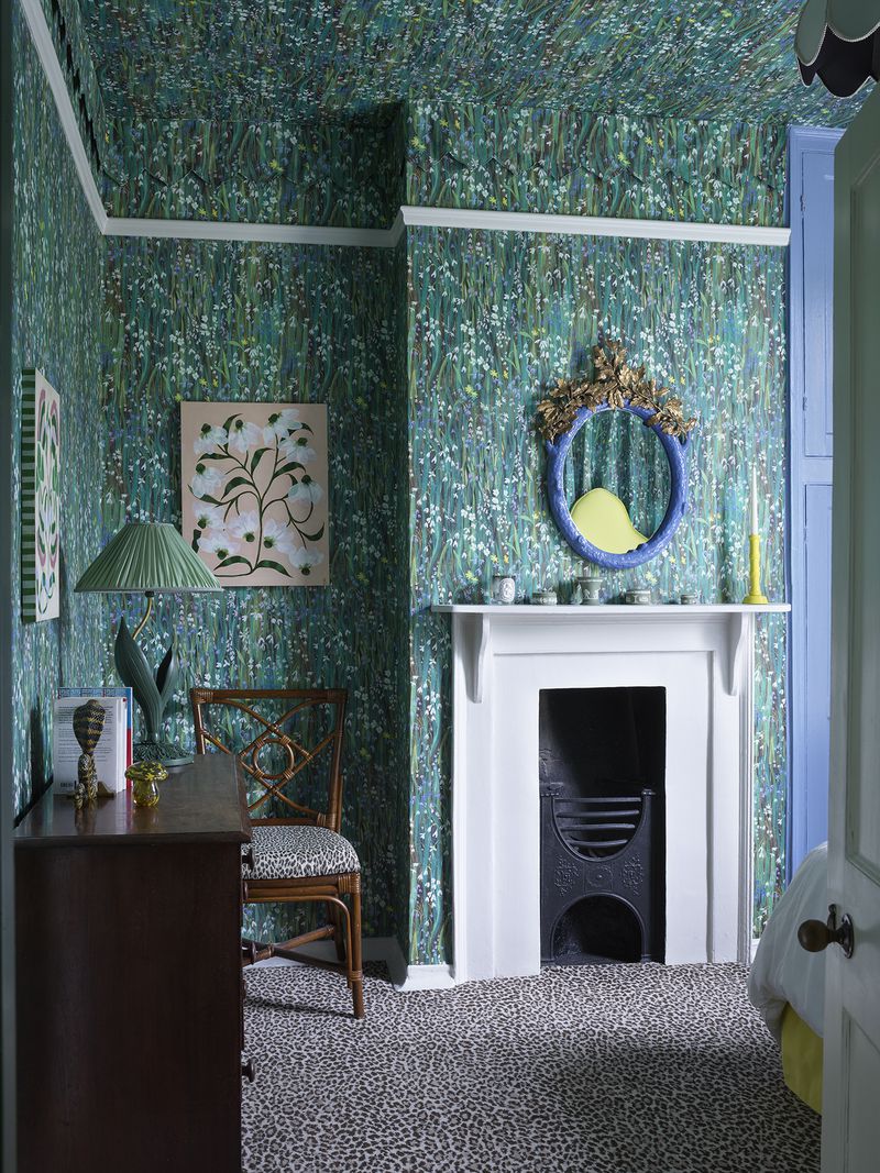 Assertive, unique wallpapers and bold British style will be trending in 2024, Atlanta designer Brian Patrick Flynn said. This quirky wallpaper is installed in the Trematon Castle home of Frieda Gormley and Javvy M Royle, owners of the luxury British houseware company House of Hackney. The couple's use of over-the-top florals has been described as cottagecore with a punk edge.
(Courtesy of House of Hackney)