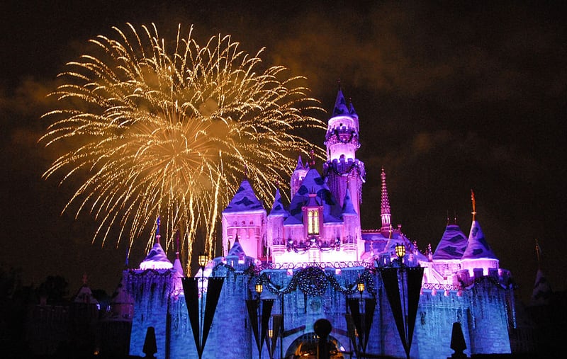 Disneyland at night.