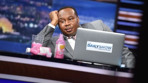 NEW YORK, NY - NOVEMBER 08: Correspondent Roy Wood Jr. on "The Daily Show with Trevor Noah" LIVE one-hour Democalypse 2016 Election Night special on November 8, 2016 in New York City. (Photo by Jason Kempin/Getty Images for Comedy Central)