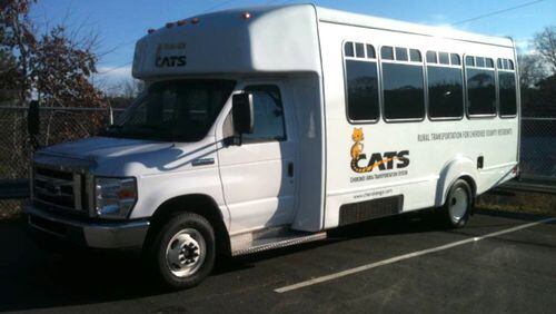 The Cherokee Area Transportation System will soon get a donation of two shuttle buses from the Georgia Department of Transportation Coastal Regional Commission. Pictured is a bus from its existing fleet. CHEROKEE COUNTY TRANSPORTATION SYSTEM via Facebook