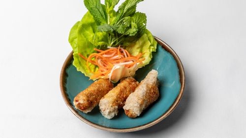 Imperial Rolls with Ground Shrimp and Pork, Served with Lettuce Wraps from Juniper Cafe. / Photo by Eric Sun