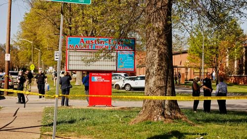The body camera footage of the officer-involved shooting at Austin-East High School in Knoxville has been released.(Shawn Poynter/The New York Times)