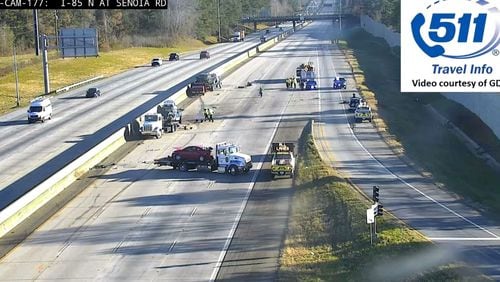 South Fulton police and Georgia State Patrol troopers were investigating a deadly crash on I-85 North at the Senoia Road exit.