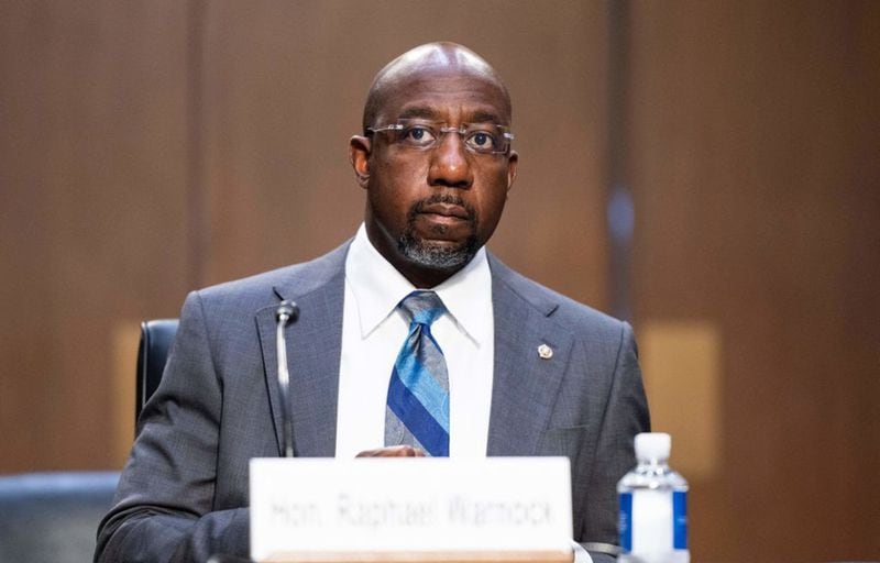 Sen. Raphael Warnock, D-GA, will be one of his chamber’s primary sponsors of the John Lewis Voting Rights Advancement Act, which will be known as S.4. (BILL CLARK/POOL/AFP via Getty Images/TNS)