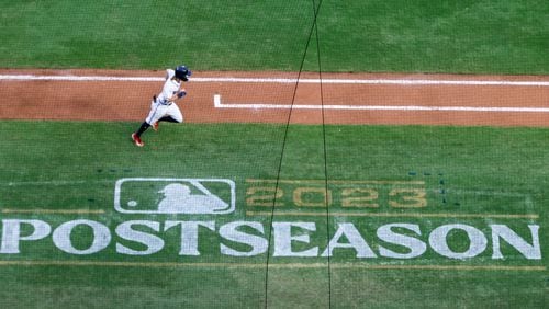 The Braves will continue their quest for a second World Series championship in three years when they open the National League Division Series Saturday at home against the Phillies. The first two games in the best-of-five series (and Game 5 if necessary) will be played at Truist Park. (Arvin Temkar / arvin.temkar@ajc.com)