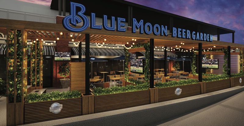 A rendering of Blue Moon Beer Garden, which is set to open at The Battery Atlanta April 6