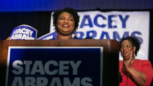 Stacey Abrams takes the stage to claim the Democratic nomination for governor of Georgia on Tuesday. Jessica McGowan/Getty Images